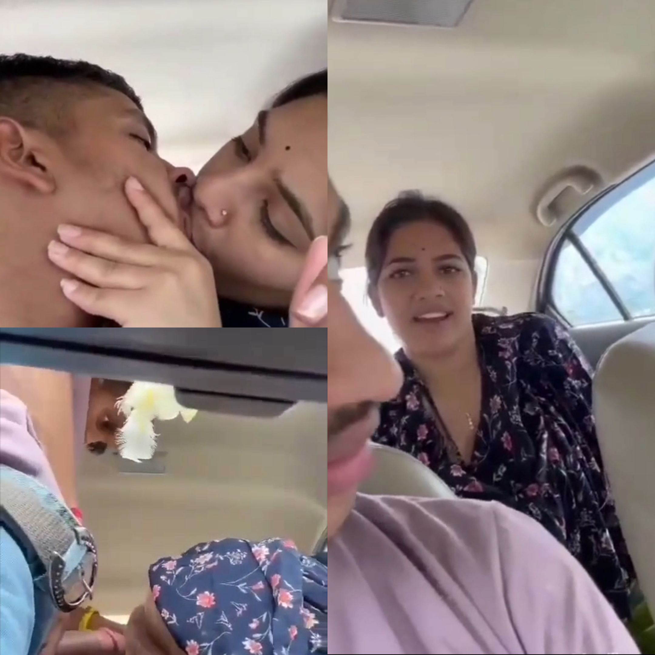 Boyfrnd gf kissing fucking in the car