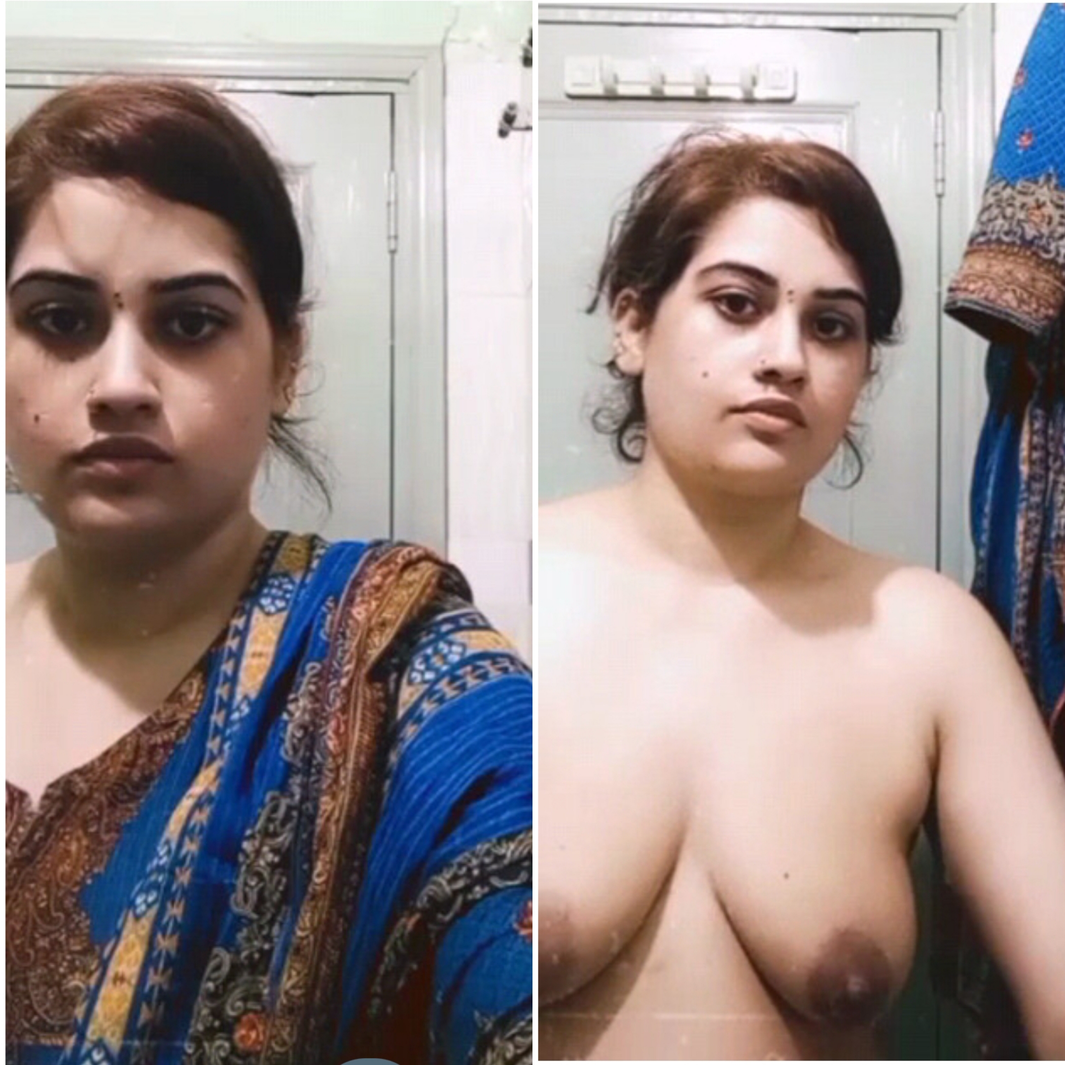 Maal chubby suit bhabhi in bathroom