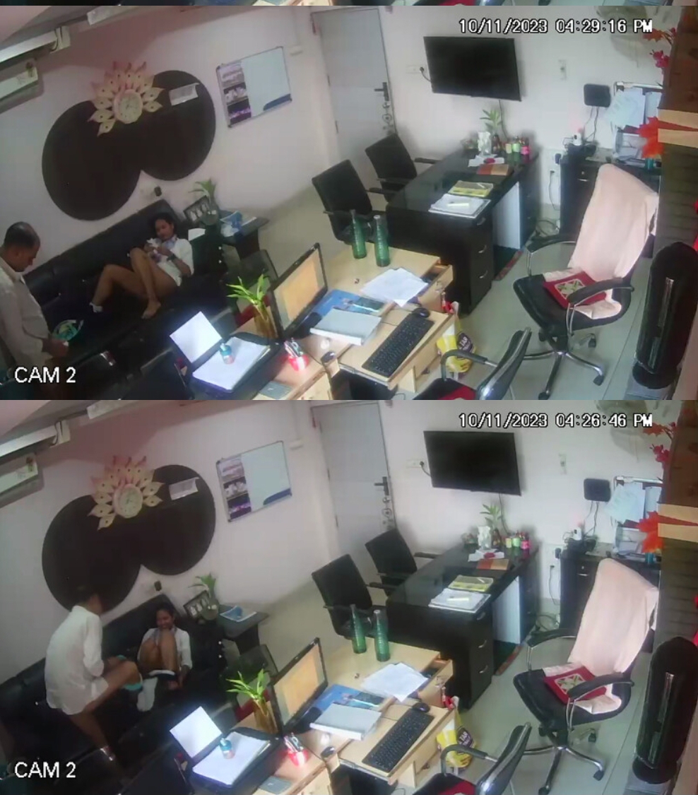 Boss fucking to secretary in office, recorded in cctv cameras